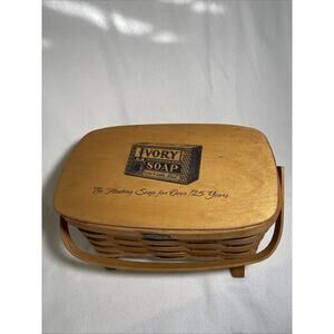 Peterboro Footed Basket 2004 P & G Ivory Soap Anniversary Edition W/Handle & Lid